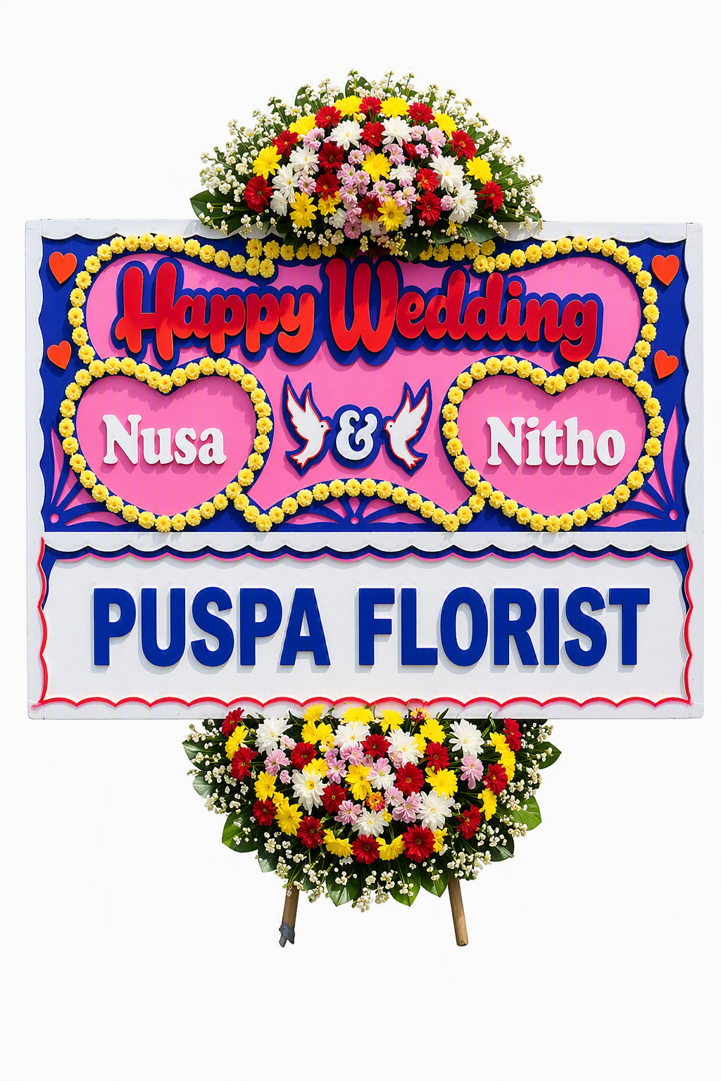 Papan Karangan Bunga Fresh 2 Titik (2 x 1,5 Meter)