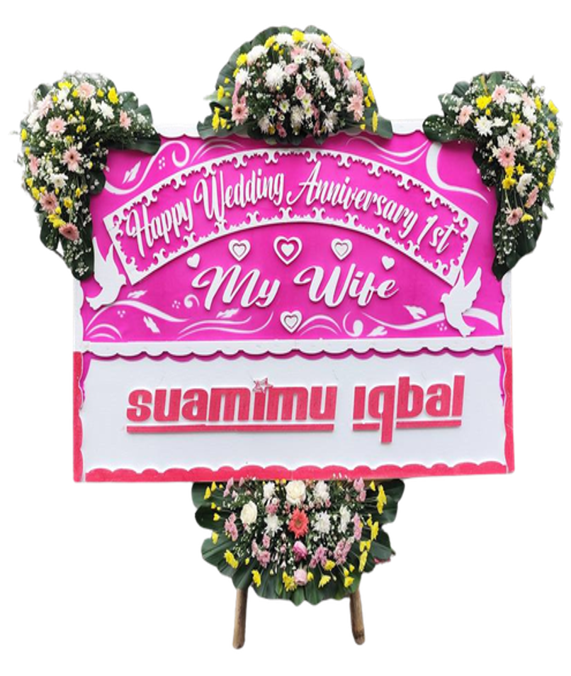 Papan Karangan Bunga Fresh 4 Titik (2 x 1 Meter)