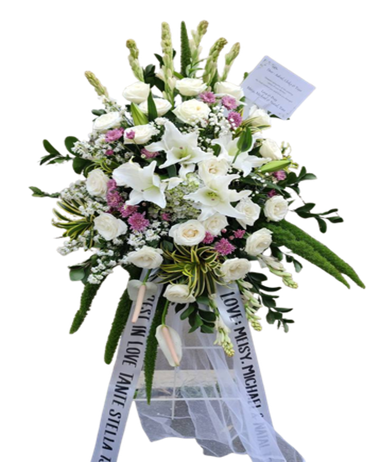 Standing Flower Sympathy White