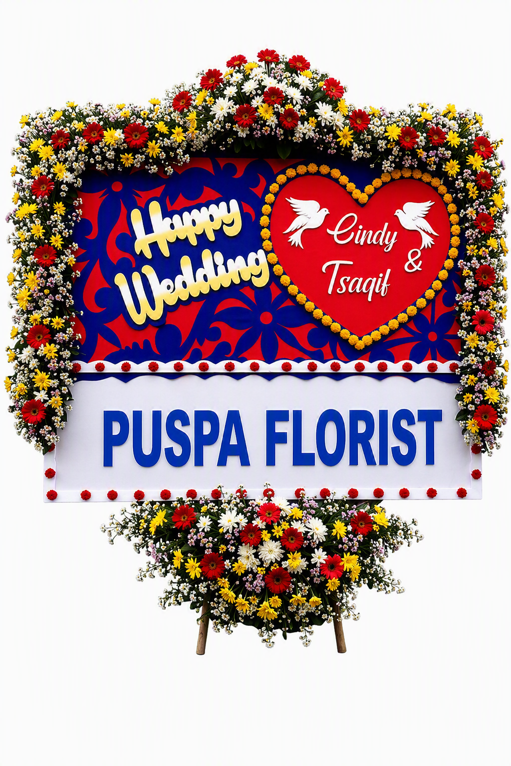 Papan Karangan Bunga Fresh Full Bunga (2 x 1,5 Meter)