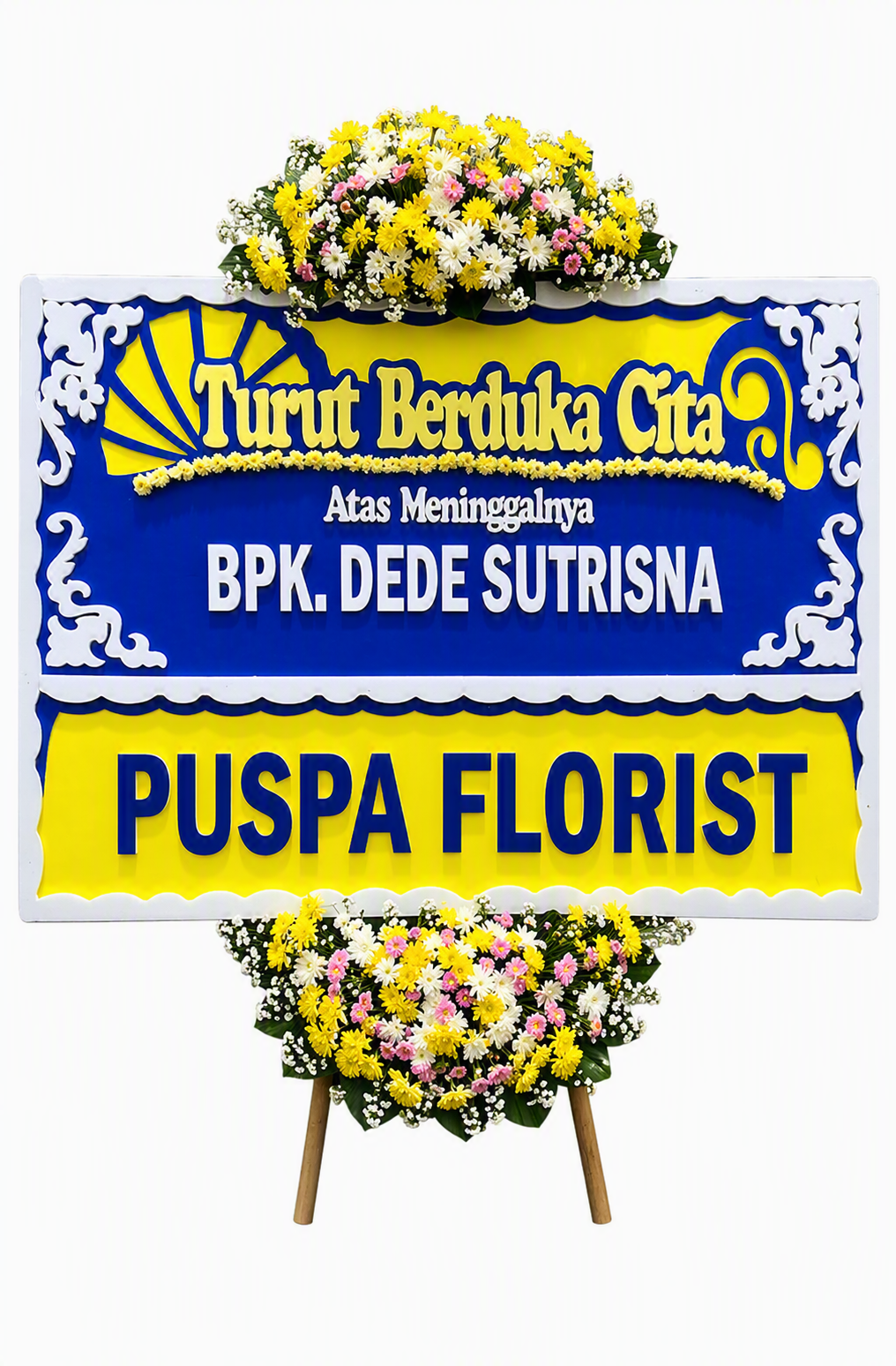 Papan Karangan Bunga Fresh 4 Titik (2 x 1,5 Meter)
